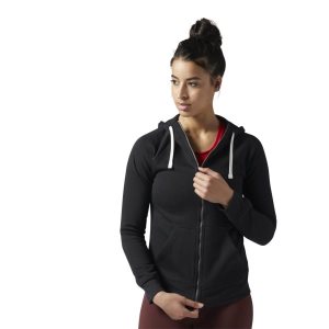 Reebok Training Essentials Full-Zip Kapuzenpullover Damen - Schwarz - DE 201-CXP